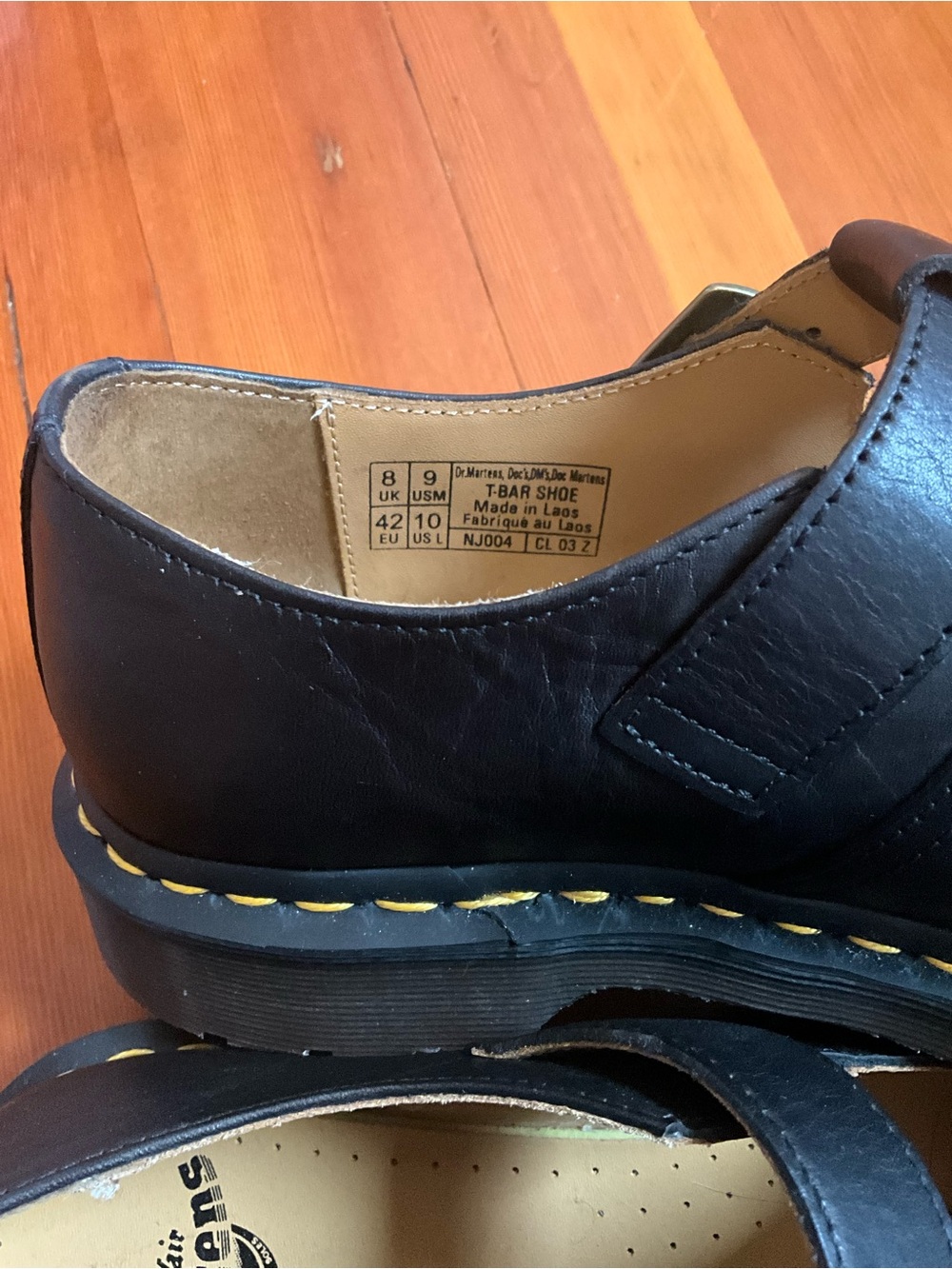 Dr. Martens Black T Bar Leather Mary Janes M9 W10 - Picture 5 of 7